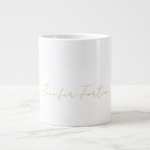 Goldfarbene Kalligrafie Elegant Schlicht Einfacher Jumbo-Tasse