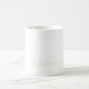 Goldfarbene Kalligrafie Elegant Schlicht Einfacher Kaffeetasse
