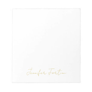 Goldfarbene Kalligrafie Elegant Schlicht Einfacher Notizblock