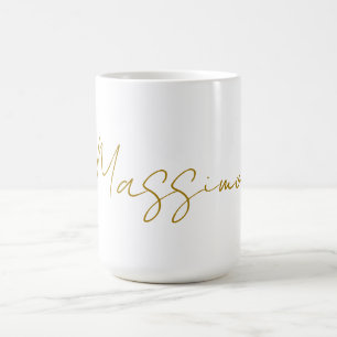 Goldfarbene Kalligrafie Elegant Schlichte Name Kaffeetasse