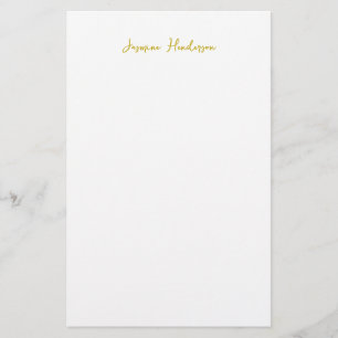Goldfarbene Kalligrafie Professioneller Name Briefpapier