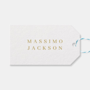 Goldfarbene minimalistische professionelle Serifen Geschenkanhänger