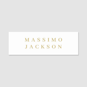 Goldfarbene minimalistische professionelle Serifen Namensschild