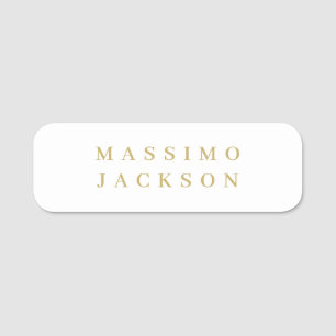 Goldfarbene minimalistische professionelle Serifen Namensschild