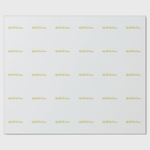 Goldfarbene moderne minimalistische handgeschriebe geschenkpapier