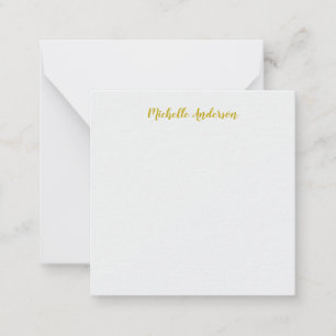 Goldfarbene moderne minimalistische handgeschriebe mitteilungskarte