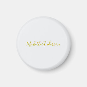 Goldfarbene moderne minimalistische Handschrift Na Magnet
