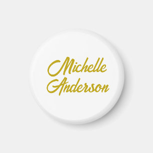 Goldfarbene moderne minimalistische Handschrift Na Magnet