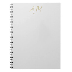 Goldfarbene Monogramm-Initialen Kalligrafie Pro Notizblock
