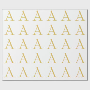 Goldfarbene Monogramm-Professionelle Anpassung Geschenkpapier