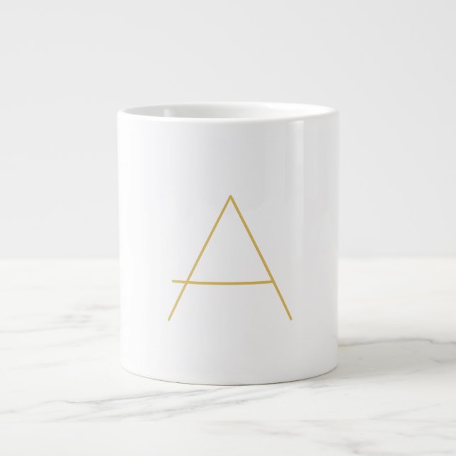 Goldfarbene Monogramm Professionelle Anpassung Jumbo-Tasse (Vorderseite)