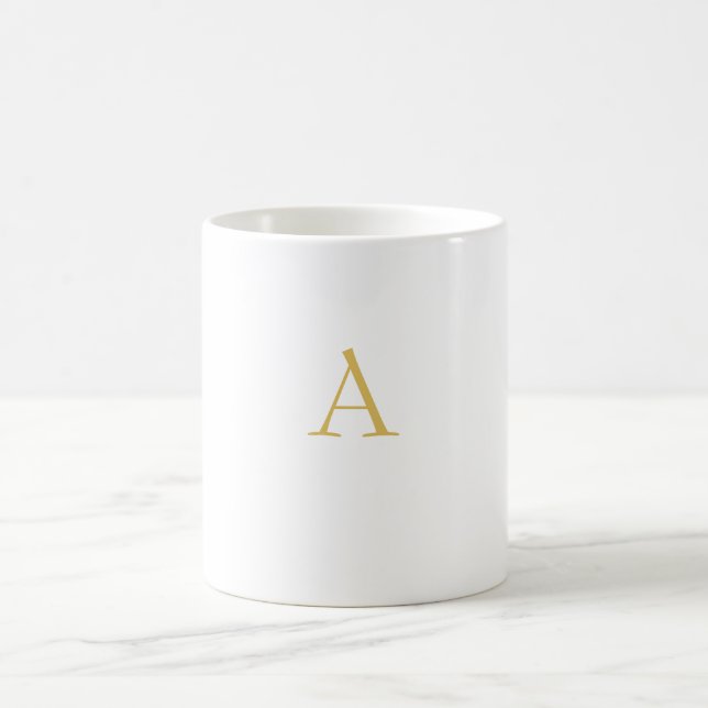 Goldfarbene Monogramm-Professionelle Anpassung Kaffeetasse (Mittel)