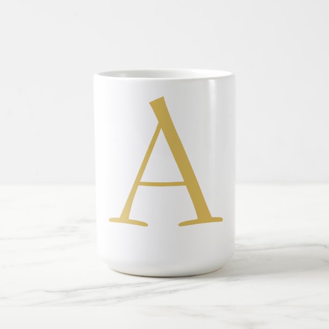 Goldfarbene Monogramm-Professionelle Anpassung Kaffeetasse (Mittel)