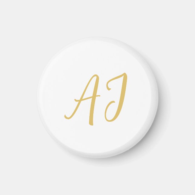 Goldfarbene Monogramm Professionelle Klassische In Magnet (Vorne)