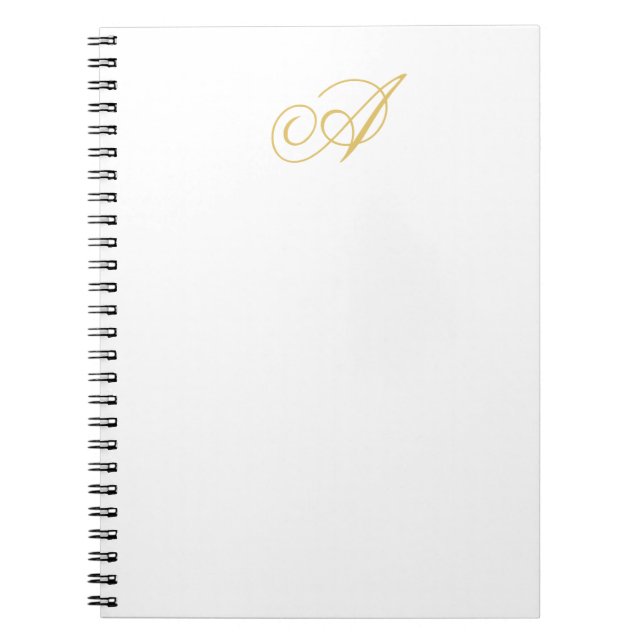 Goldfarbene Monogramm Professionelle Klassische In Notizblock (Vorderseite)
