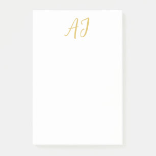 Goldfarbene Monogramm Professionelle Klassische In Post-it Klebezettel