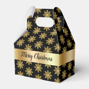 Goldfarbene Schneeflocken-Muster - Gefälligkeitsbo Geschenkschachtel