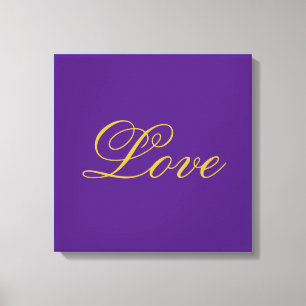 Goldfarbene Schrift Liebesviolette Kalligrafie Leinwanddruck