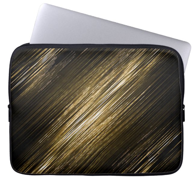 goldfarbene und schwarze Abdeckung Laptopschutzhülle (Vorderseite)