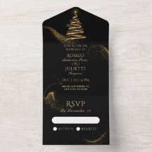 goldfarbene Weihnachtsbaumhochzeit
