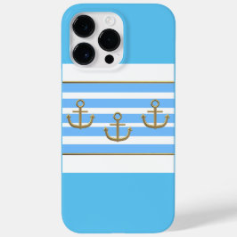 goldfarbener Anker, weißer Hintergrund Case-Mate iPhone 14 Pro Max Hülle