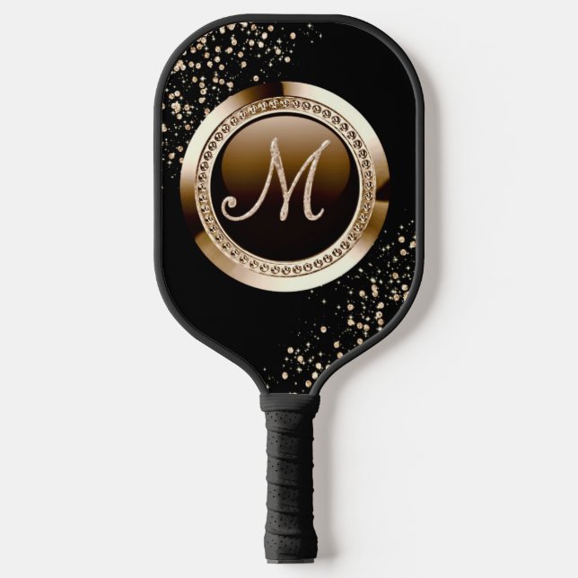 goldfarbener Glitzer Pickleball Schläger (Vorderseite)