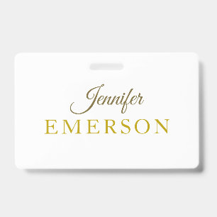 Goldfarbener Name professionell minimalist modern Ausweis