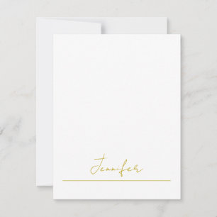 Goldfarbener Name professionell minimalist modern Mitteilungskarte