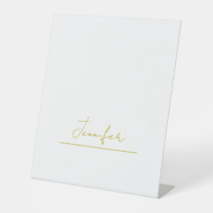 Goldfarbener Name professionell minimalist modern Sockelschild