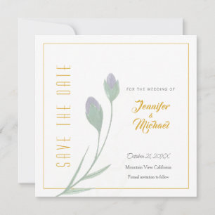 Goldfarbige Calligrapy-Blume für Hochzeiten Save t Einladung