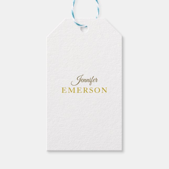 Goldfarbname professionell minimalist modern   geschenkanhänger (Vorderseite)