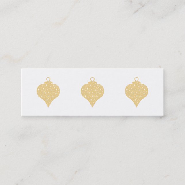 Goldfarbweihnachtsflitter-Entwurf Mini Visitenkarte (Vorderseite)