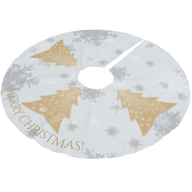 Goldfestiteles Weihnachtsrock Polyester Weihnachtsbaumdecke (Schrägansicht)