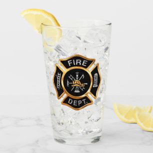 Goldfeuerwehr-Feuerwehrmann-Abzeichen Glas
