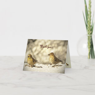 Goldfinch and Pine Siskin Thank You Dankeskarte