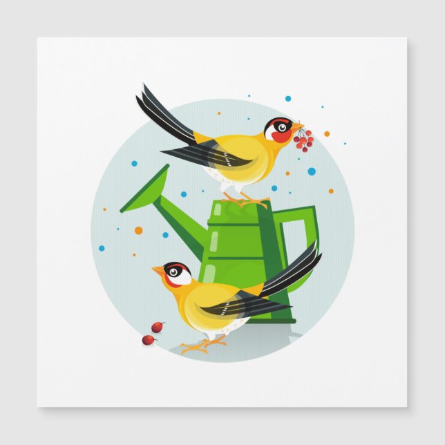 Goldfinch-Ansammlung-Beeren Magnetkarte (Vorderseite)