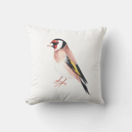 Goldfinch Aquarell bemalt Vogel. Kissen