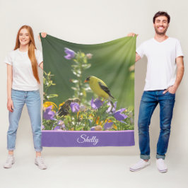 Goldfinch auf einer Harebell-Blume Fleecedecke