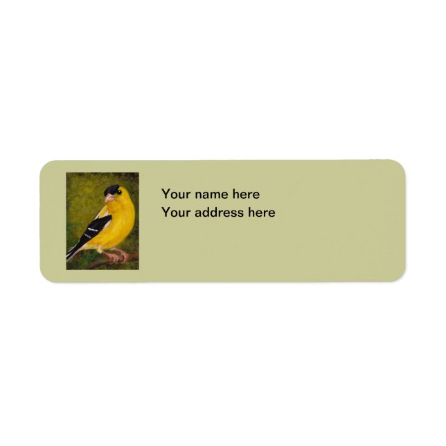 Goldfinch Bird Art Address Label (Vorne)