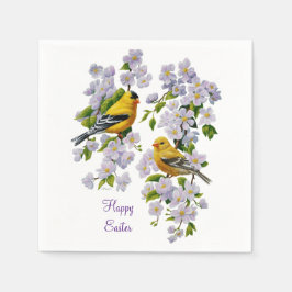 Goldfinch Birds & Blume U-Pick Hintergrundfarbe Serviette