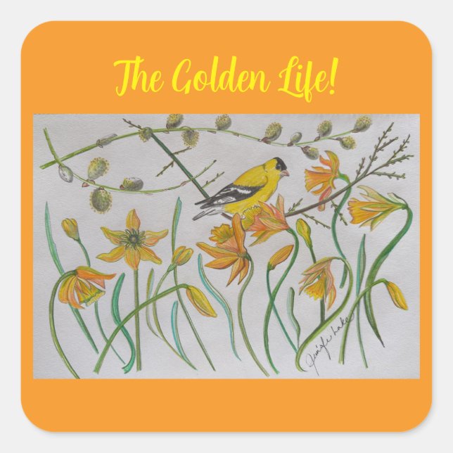 Goldfinch & Daffidols Sticker (Vorderseite)