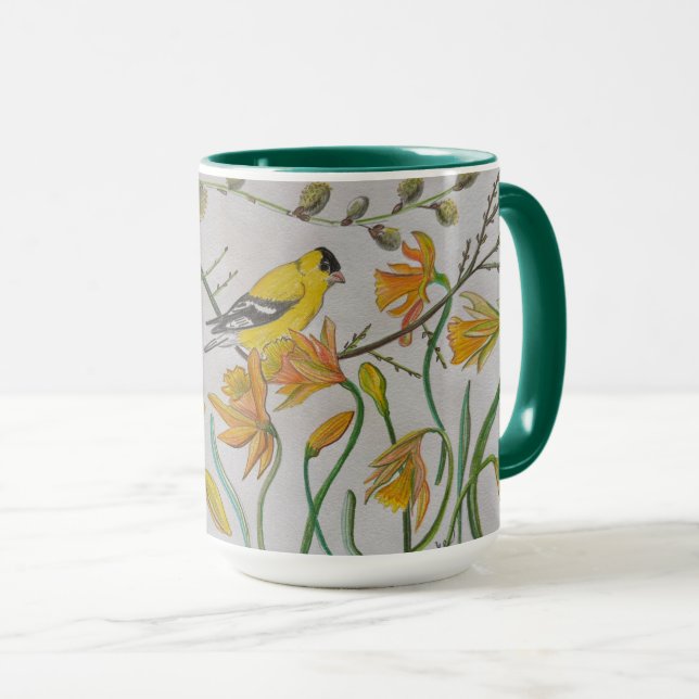 Goldfinch & Daffidols Tasse (VorderseiteRechts)