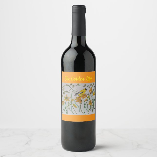 Goldfinch & Daffidols Weinlabel Weinetikett (Vorderseite)