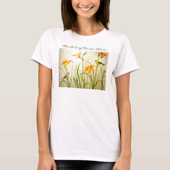 Goldfinch-Druck-T-Shirt, die Kunst von Karen T-Shirt (Vorderseite)