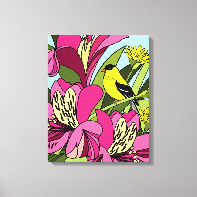 Goldfinch im Garten Leinwanddruck (Vorderseite)