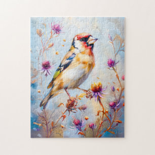 Goldfinch in Flight, Impressionist Style