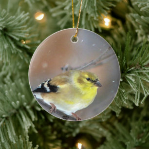 Goldfinch Keramik Ornament
