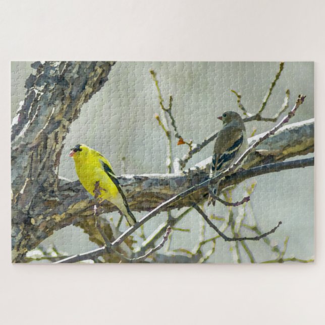 Goldfinch Male und Female Bird Lover (Horizontal)