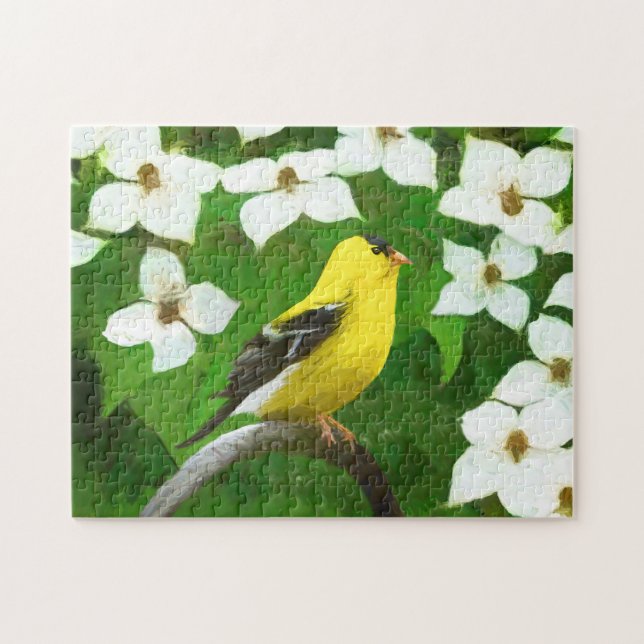 Goldfinch-Malerei - Niedliche Original-Hundeschich (Horizontal)