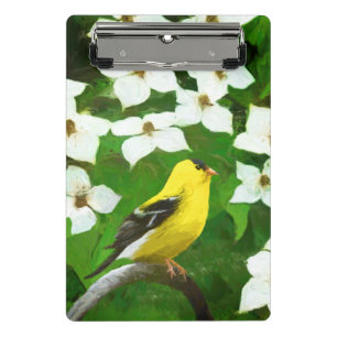 Goldfinch-Malerei - Niedliche Original-Hundeschich Mini Klemmbrett